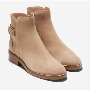 NEW Cole Haan Hampshire Tan Sand Suede Bootie Ankle Quiet Lux Boho Capsule 8.5